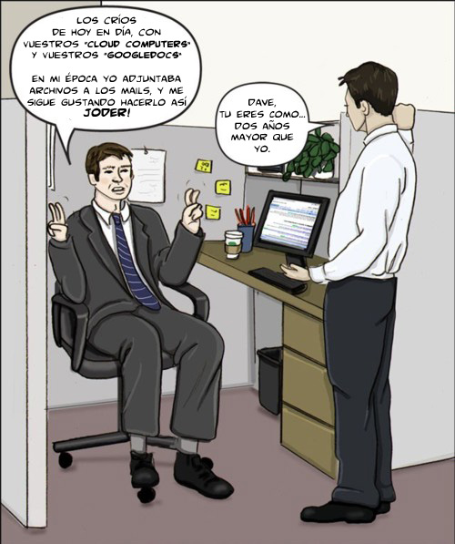 viñeta  humorística cloud computing