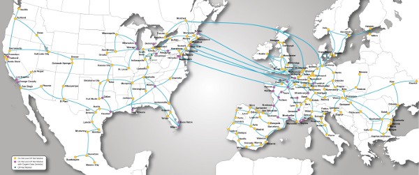 Mapa red de fibra Cogent Communications